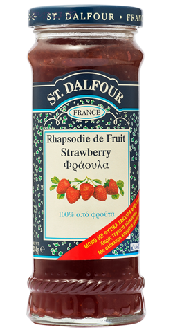 Μαρμελάδα φράουλα από τη σειρά με μαρμελάδες χωρίς ζάχαρη της St. Dalfour.